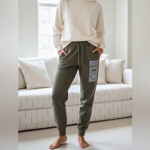 🌿 Abercrombie & Fitch Green Logo Graphic Fleece Jogger Sweatpants Small S